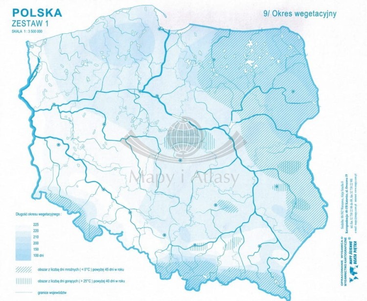 Polska. Mapy konturowe-bloczki. Zestaw 1. Mapa 9