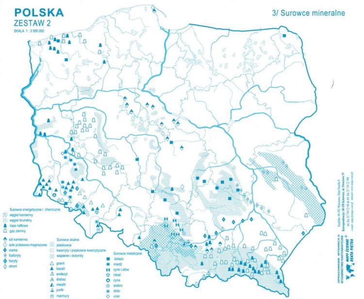 Polska. Mapy konturowe-bloczki. Zestaw 2. Mapa 3