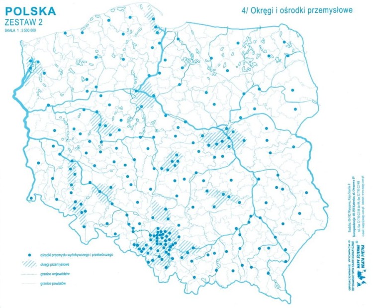 Polska. Mapy konturowe-bloczki. Zestaw 2. Mapa 4