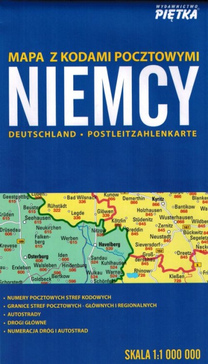 Niemcy 1:1 000 000. Mapa składana kodowa wydawnictwa Piętka. Okładka