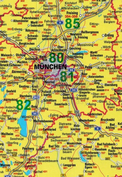 Niemcy 1:1 000 000. Foliowana mapa składana kodowa wydawnictwa Piętka. Fragment 1