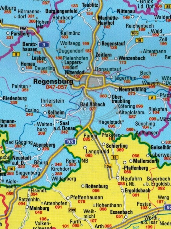 Niemcy 1:1 000 000. Foliowana mapa składana kodowa wydawnictwa Piętka. Fragment 2