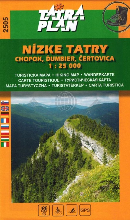 Niżne / Niskie Tatry. Chopok, Dumbier, Certovica. Mapa turystyczna 2505 wydawnictwa Tatra Plan. Okładka