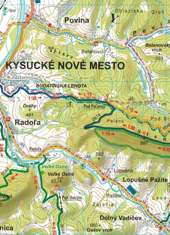 Kysuckie (Kisuckie) Beskidy / Kysucke Beskydy. Mapa turystyczna 5009 wydawnictwa Tatra Plan. Fragment 2