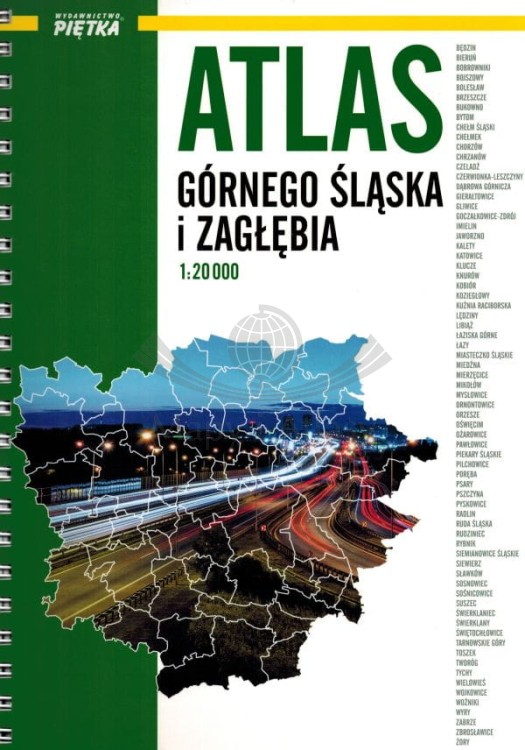 Województwo śląskie. Górny Śląsk i Zagłębie. Atlas samochodowy wydawnictwa Piętka. Okładka