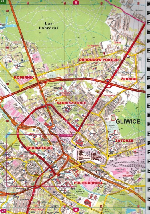 Województwo śląskie. Górny Śląsk i Zagłębie. Atlas samochodowy wydawnictwa Piętka. Przykładowy arkusz 1