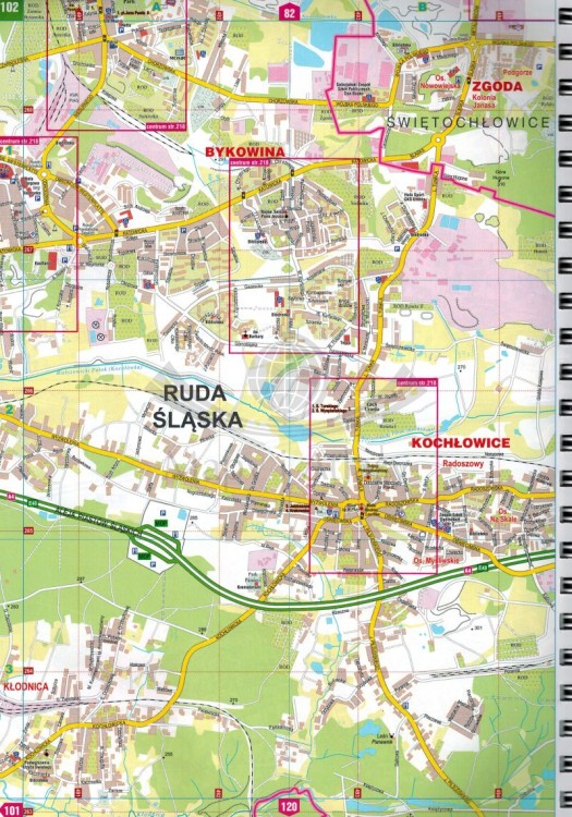 Województwo śląskie. Górny Śląsk i Zagłębie. Atlas samochodowy wydawnictwa Piętka. Przykładowy arkusz 2