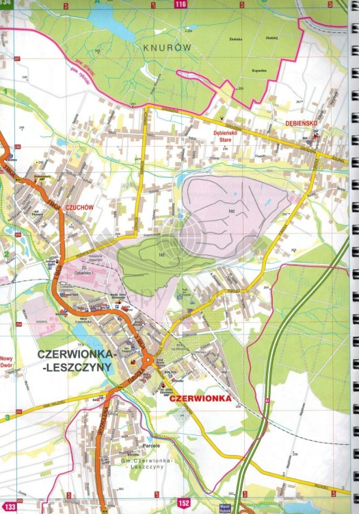 Województwo śląskie. Górny Śląsk i Zagłębie. Atlas samochodowy wydawnictwa Piętka. Przykładowy arkusz 4