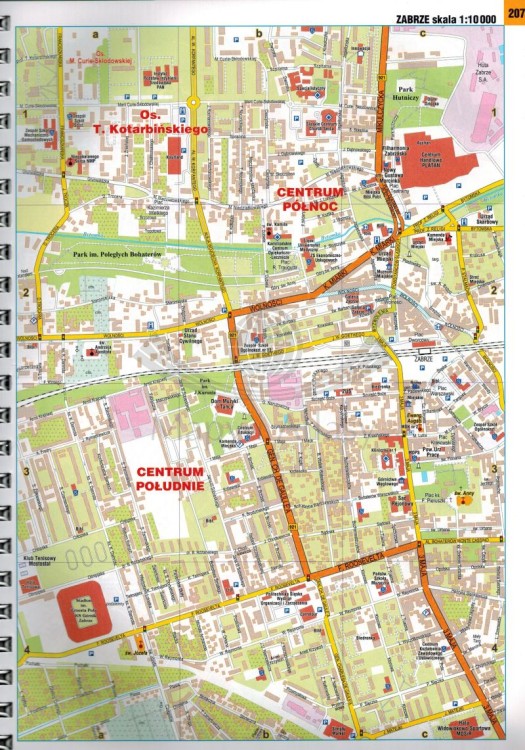 Województwo śląskie. Górny Śląsk i Zagłębie. Atlas samochodowy wydawnictwa Piętka. Przykładowy plan miasta 3