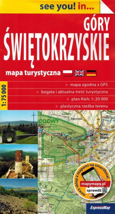 Góry Świętokrzyskie 1:75 000. Mapa turystyczna wydawnictwa ExpressMap. Okładka