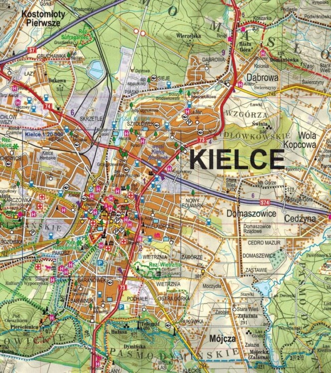 Góry Świętokrzyskie 1:75 000. Mapa turystyczna wydawnictwa ExpressMap. Fragment 1