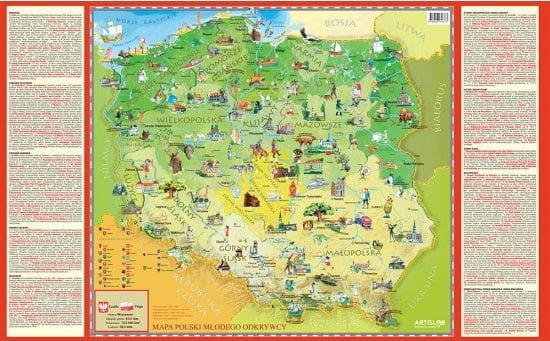 Polska Młodego Odkrywcy. Arkusz, mapa ścienna dla dzieci. Producent: EkoGraf