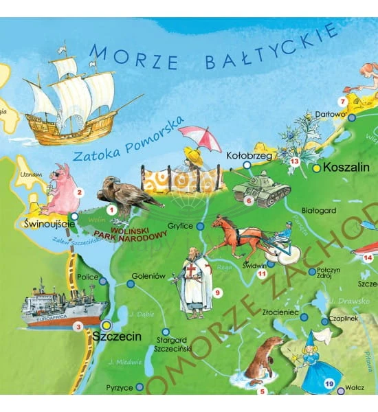 Polska Młodego Odkrywcy. Mapa dla dzieci S w ramie drewnianej. Producent: ArtGlob. Fragment 1