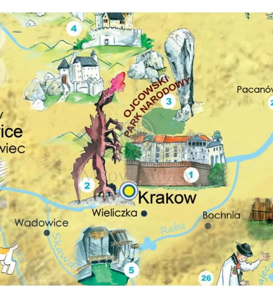 Polska Młodego Odkrywcy. Mapa dla dzieci S w ramie drewnianej. Producent: ArtGlob. Fragment 5