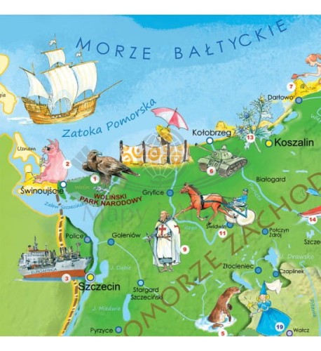 Polska Młodego Odkrywcy. Mapa dla dzieci S w wersji do wpinania. Producent: ArtGlob. Fragment 1