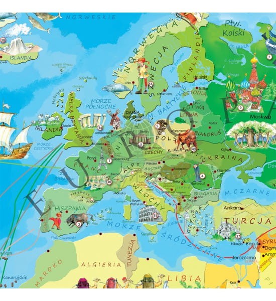 Świat Młodego Odkrywcy. Arkusz, mapa ścienna dla dzieci S. Producent: ArtGlob. Fragment 1