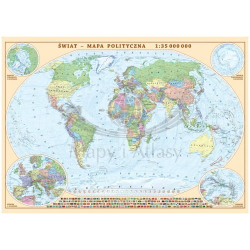 Świat. Mapa polityczna, puzzle. 2000 elementów. Producent: ArtGlob. Całość