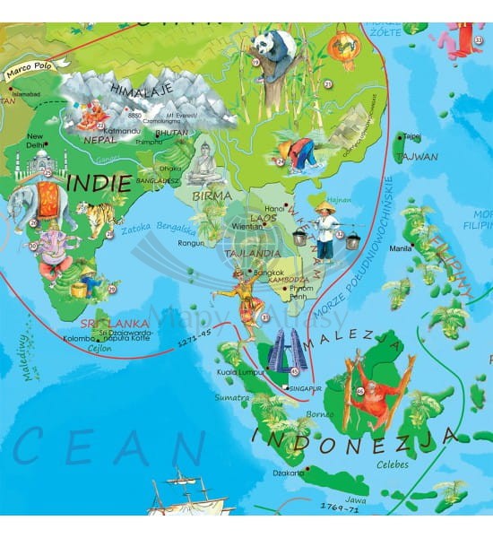 Świat Młodego Odkrywcy. Arkusz, mapa ścienna dla dzieci S. Producent: ArtGlob. Fragment 4