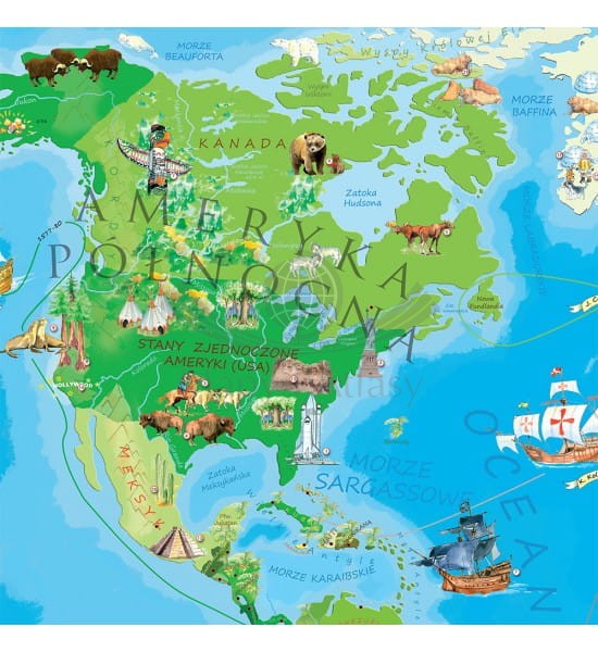 Świat Młodego Odkrywcy. Arkusz, mapa ścienna dla dzieci S. Producent: ArtGlob. Fragment 6