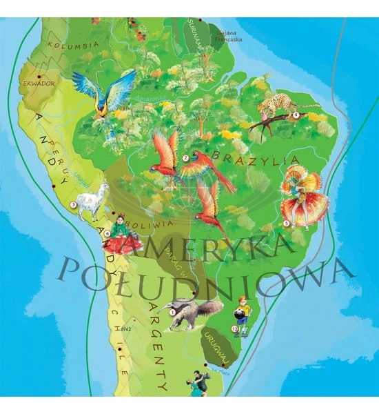 Świat Młodego Odkrywcy. Mapa dla dzieci S w ramie drewnianej. Producent: ArtGlob. Fragment 3