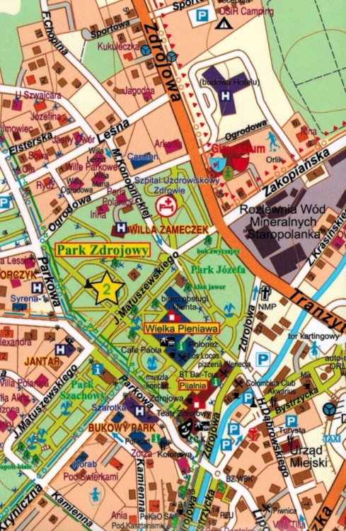 Polanica-Zdrój. Duszniki-Zdrój. Góry Stołowe. Kieszonkowa, laminowana mapa turystyczna wydawnictwa Galileos. Fragment 2