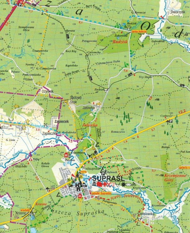 Puszcza Knyszyńska 1:85 000. Mapa turystyczna wydawnictwa Cartomedia. Fragment 1