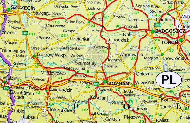Europa 1: 2 600 000. Mapa drogowo-fizyczna w wersji do wpinania wydawnictwa Freytag & Berndt. Fragment 1