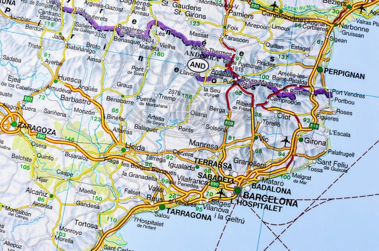 Europa 1: 2 600 000. Mapa drogowo-fizyczna w wersji do wpinania wydawnictwa Freytag & Berndt. Fragment 5