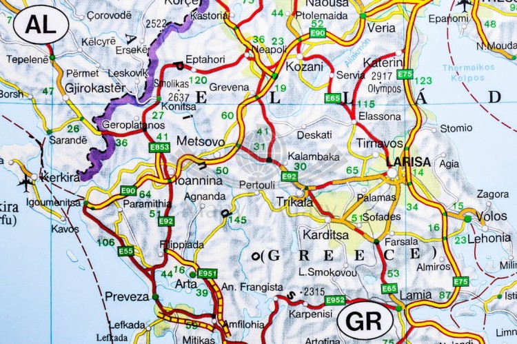 Europa 1: 2 600 000. Mapa drogowo-fizyczna w wersji do wpinania wydawnictwa Freytag & Berndt. Fragment 6