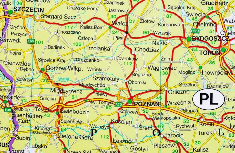 Europa 1: 2 600 000. Mapa drogowo-fizyczna w wersji magnetycznej wydawnictwa Freytag & Berndt. Fragment 1