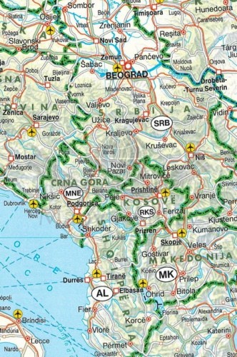 Europa 1:5 500 000. Arkusz, mapa ścienna kolejowa, promy. Wydawnictwo: Freytag & Berndt. Fragment 1