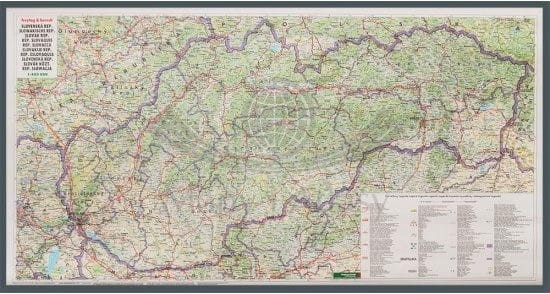 Słowacja 1:400 000 . Mapa drogowa w ramie drewnianej wydawnictwa Freytag & Berndt