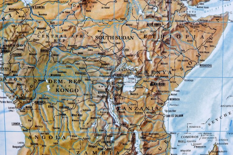 Świat 1:25 000 000. Arkusz, mapa ścienna fizyczna wydawnictwa Freytag & Berndt. Fragment 4
