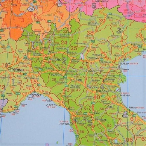Europa 1:3 700 000. Mapa w wersji do wpinania. Kody pocztowe. Wydawnictwo: Freytag & Berndt. Fragment 1