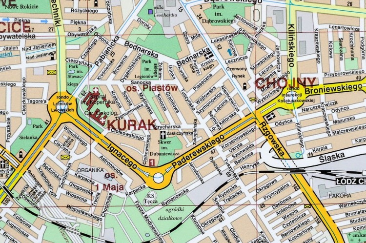 Łódź 1:20 000. Mapa w wersji magnetycznej wydawnictwa Jokart. Fragment 3