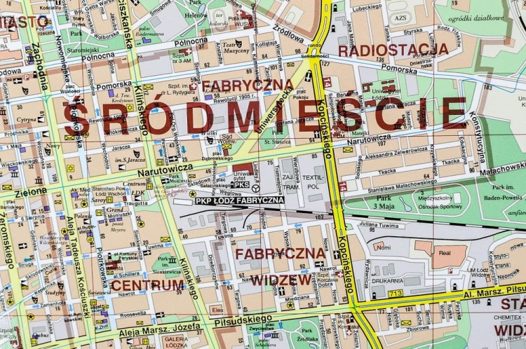 Łódź 1:20 000. Mapa w wersji magnetycznej wydawnictwa Jokart. Fragment 4