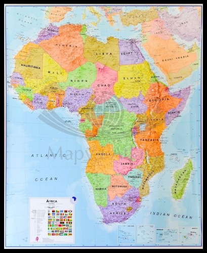 Afryka 1:8 000 000. Mapa polityczna w ramie drewnianej wydawnictwa Maps International