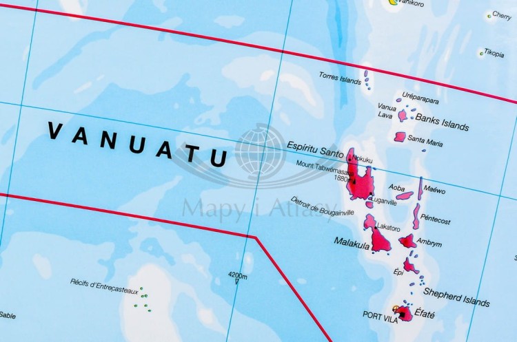 Australia 1:7 000 000. Arkusz, mapa ścienna polityczna wydawnictwa Maps International. Fragment 7
