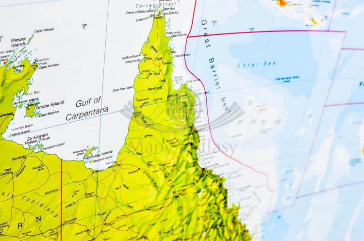 Australia 1:7 000 000. Arkusz, mapa ścienna polityczna wydawnictwa Maps International. Fragment 8
