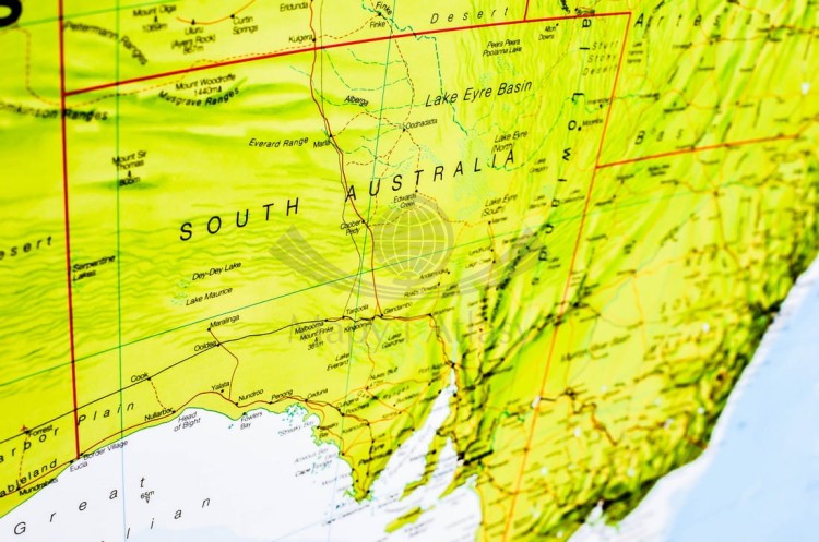 Australia 1:7 000 000. Arkusz, mapa ścienna polityczna wydawnictwa Maps International. Fragment 11