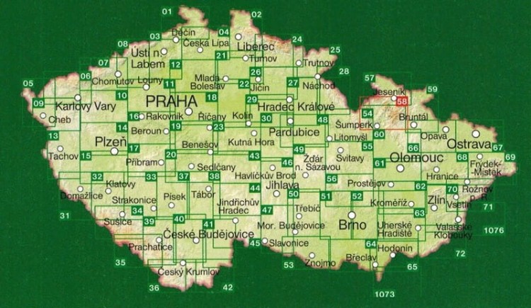 Jesioniki, Pradziad, Kralicki Śnieżnik / Jeseniky. Mapa turystyczna wydawnictwa Shocart. Publikacje