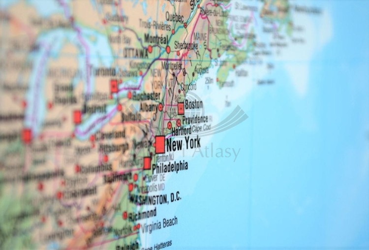 Świat 1:30 000 000. Mapa fizyczna świata w wersji do wpinania. Fragment 6