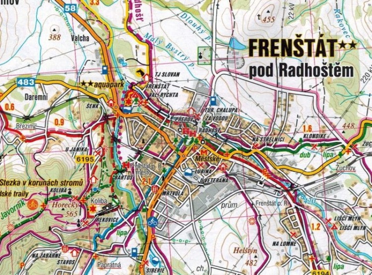 Beskid Śląsko-Morawski / Moravskoslezske Beskydy. Mapa turystyczna 469 + Miniprzewodnik wydawnictwa Shocart. Fragment 2