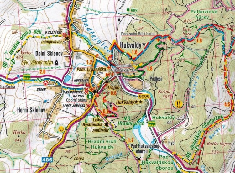 Beskid Śląsko-Morawski / Moravskoslezske Beskydy. Mapa turystyczna 469 + Miniprzewodnik wydawnictwa Shocart. Fragment 3