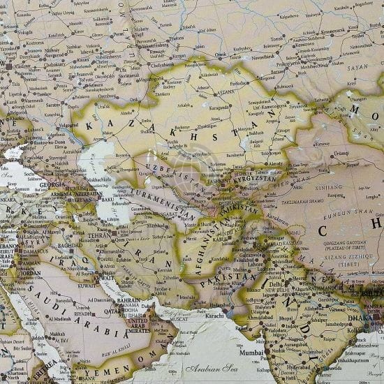 Świat 1:30 000 000. Mapa ścienna polityczna, antyczna. Wydawnictwo: Maps International. Fragment 6