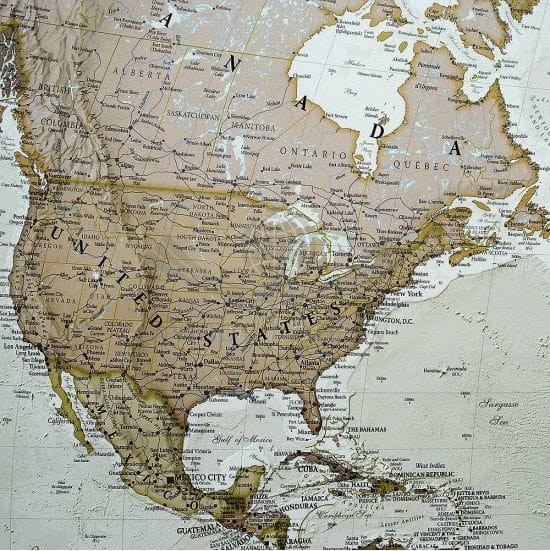 Świat 1:30 000 000. Arkusz, mapa ścienna polityczna, antyczna. Wydawnictwo: Maps International. Fragment 7