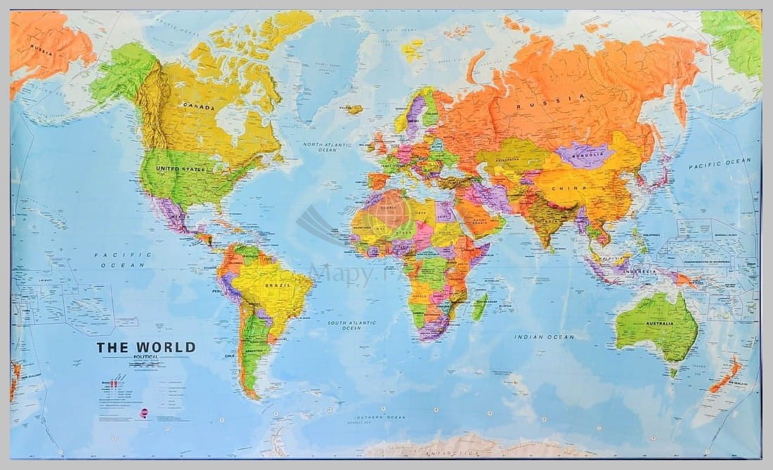 Świat 1:20 000 000. Mapa polityczna. Wersja magnetyczna. MI