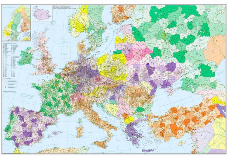 Europa z Turcją 1:3 600 000. Arkusz, mapa ścienna kodowa w układzie poziomym. Wydawnictwo: Stiefel