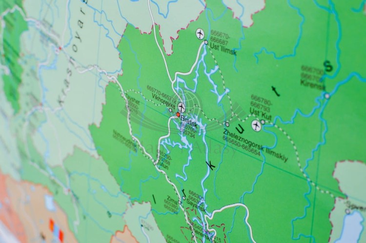 Rosja 1:5 400 000. Mapa kodowa w ramie drewnianej. Wydawnictwo: Stiefel. Fragment 7