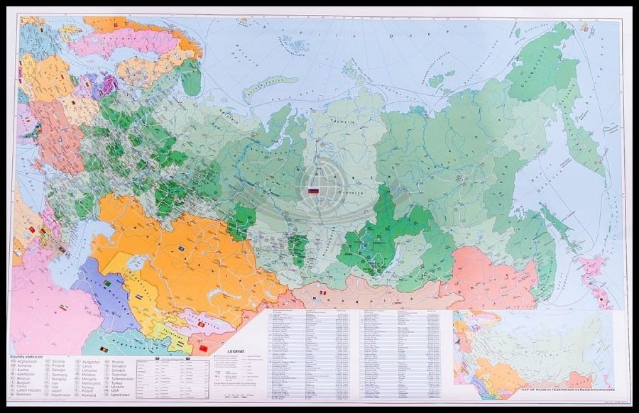 Rosja 1:5 400 000. Mapa kodowa w ramie drewnianej